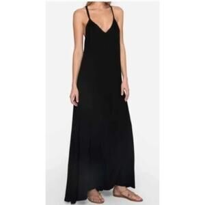 Johnny Was Calme V Neck Tie Neck Halter Tencel Stretchy Casual Maxi Dress XS